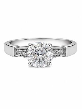 1 Ct 6.5mm Moissanite Ring 925 Sterling Silver Size 7 VVS Solitaire